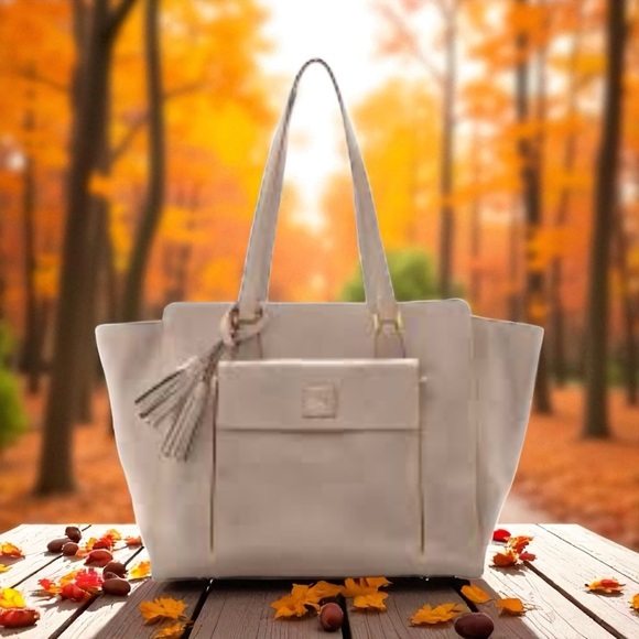 Dooney & Bourke Handbags - DOONEY & BOURKE East West Florentine Leather Tote in Elephant $498 MSRP NEW